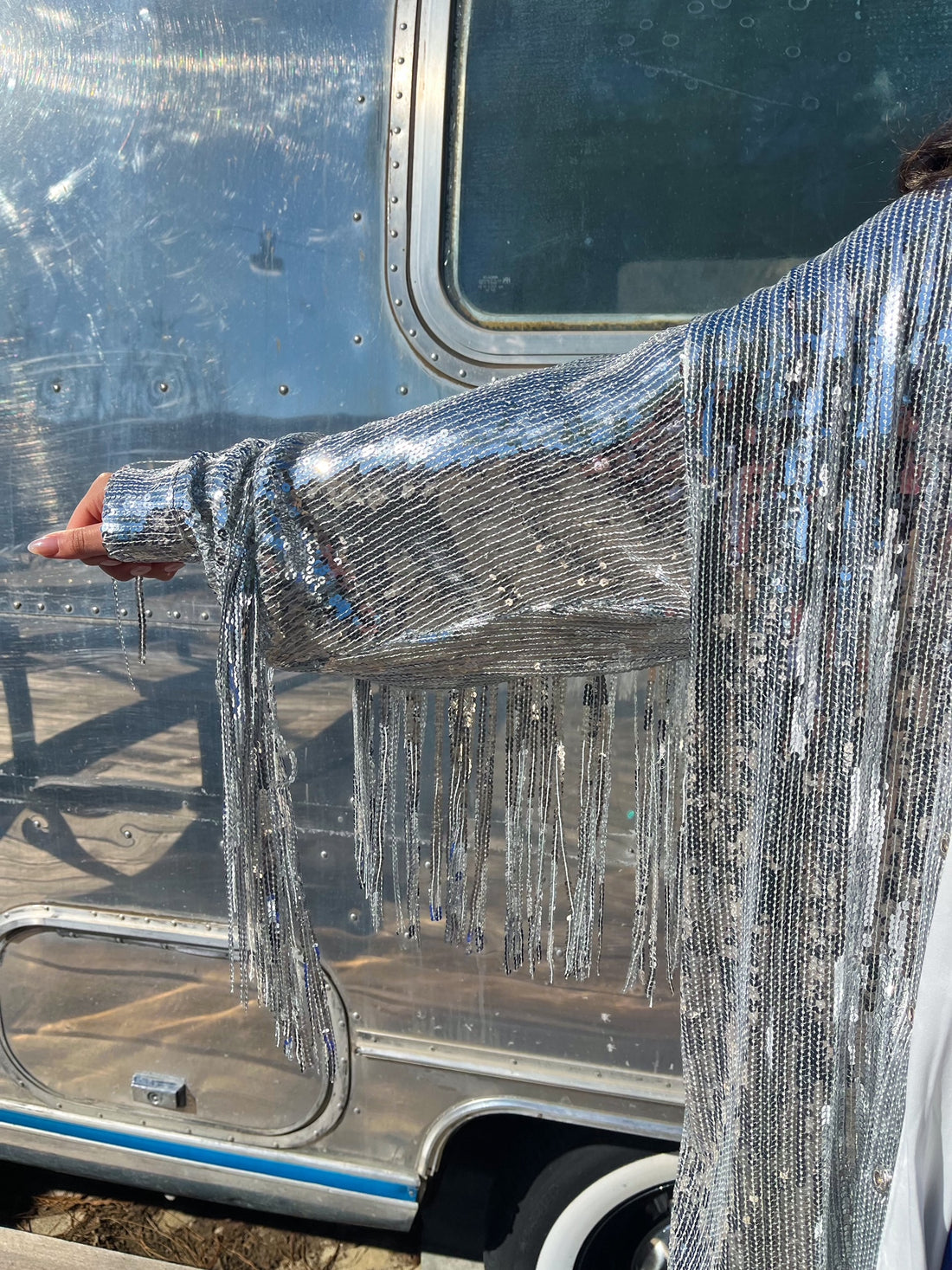 Super Star Fringe Jacket in Silver(S-3XL)