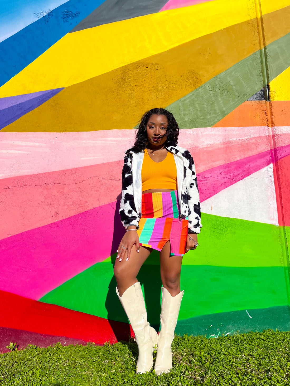 Cow Print Fuzzy Jacket (S-XL)