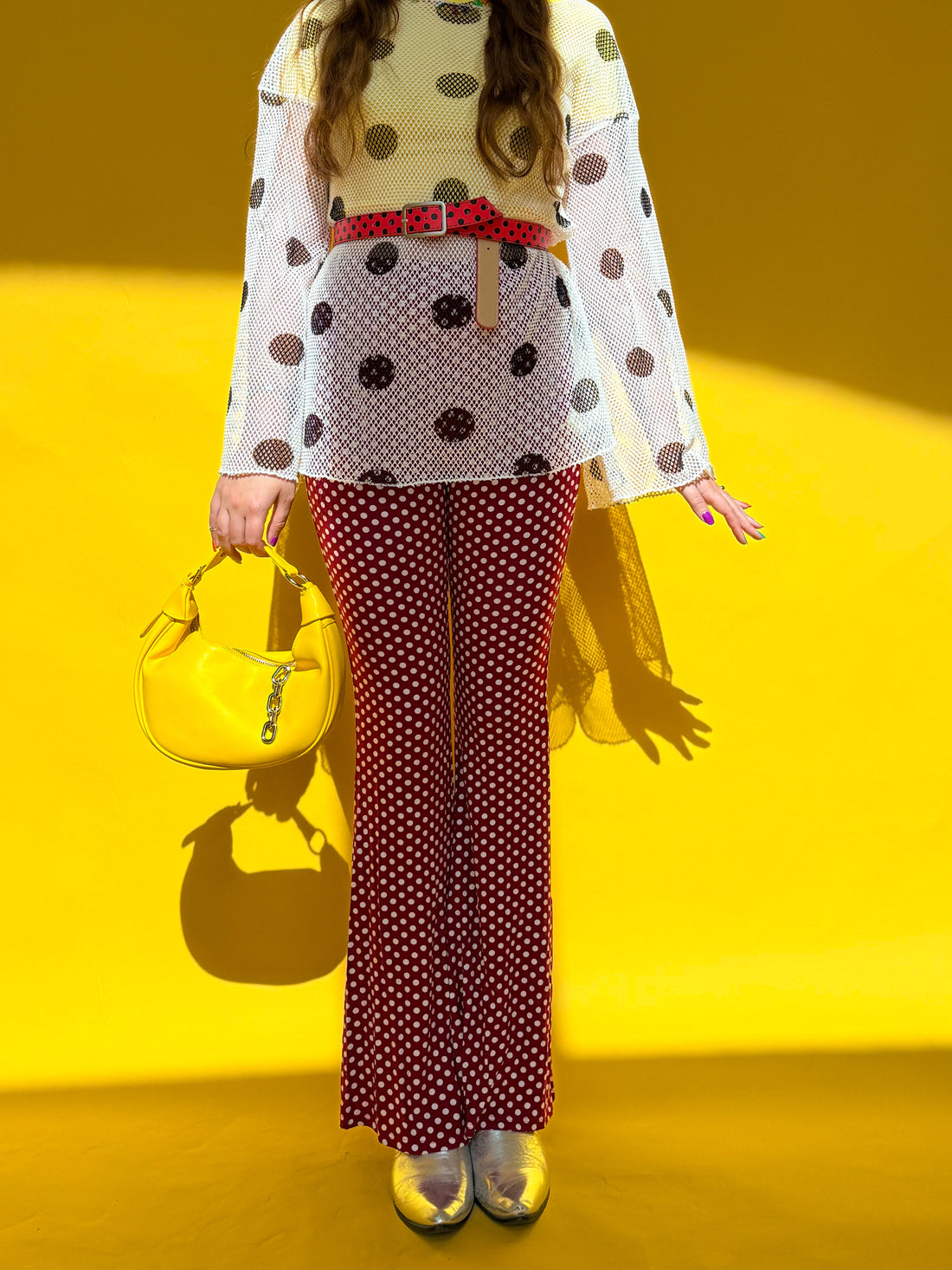 Red Polka Dot Flare Pants (S-3XL)