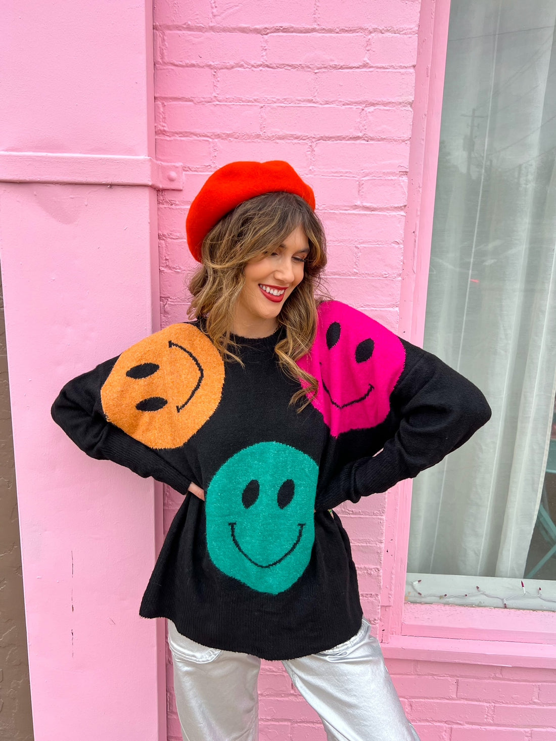 Smile Long Sleeve Sweater (1X-2XL)
