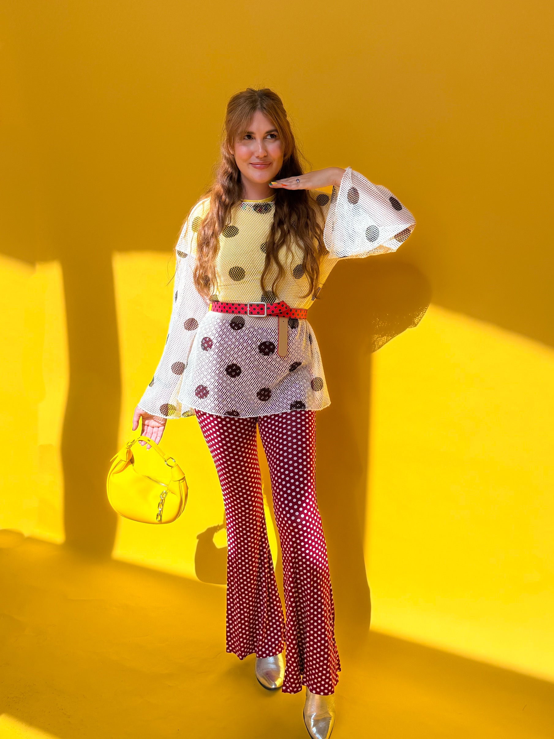Red Polka Dot Flare Pants (S-3XL)