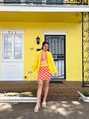 Lemonade Checkered Skirt (S-L)