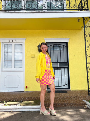 Lemonade Checkered Skirt (S-L)