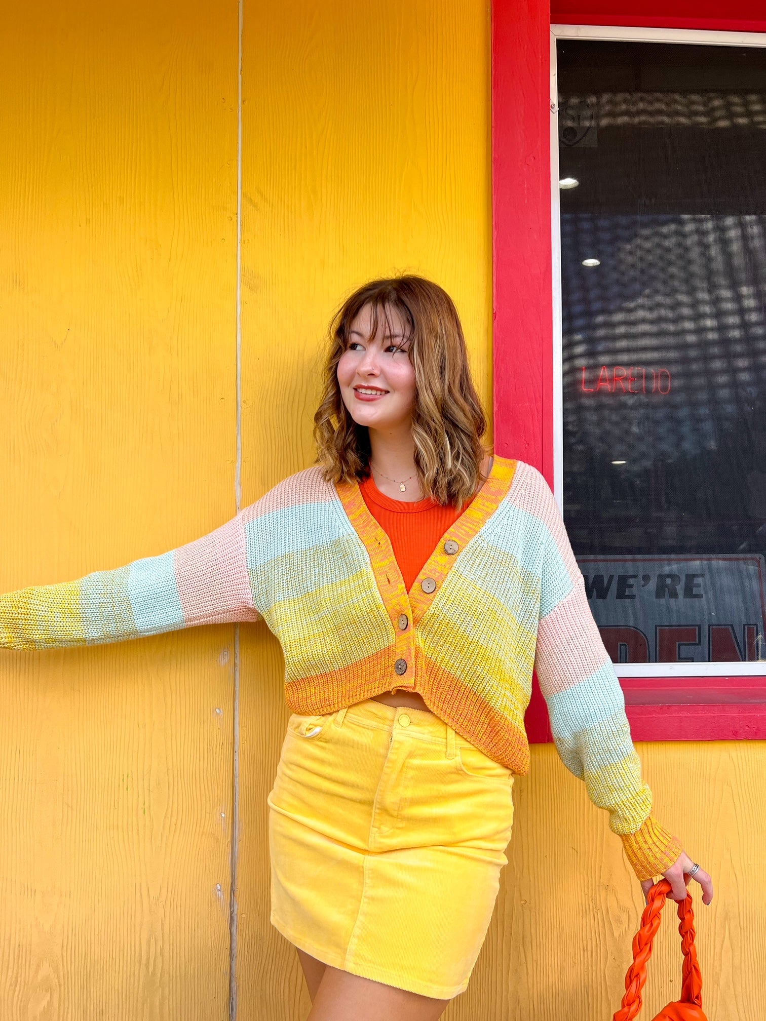 Light Yellow Corduroy Skirt (S-M)