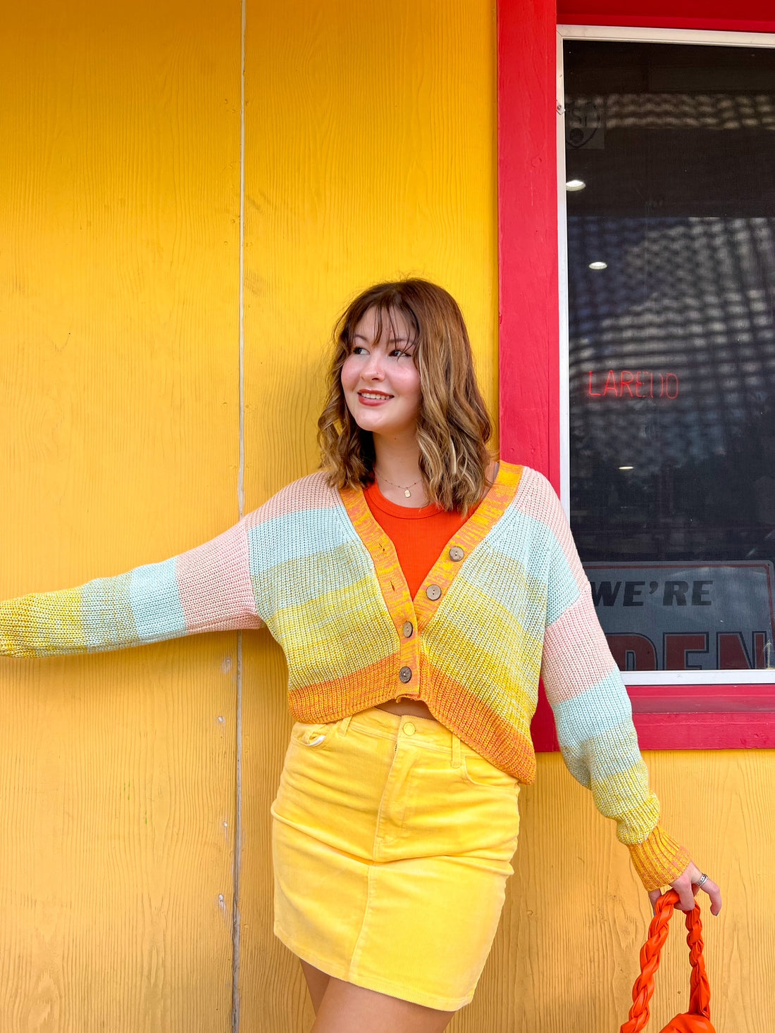 Light Yellow Corduroy Skirt (S-M)