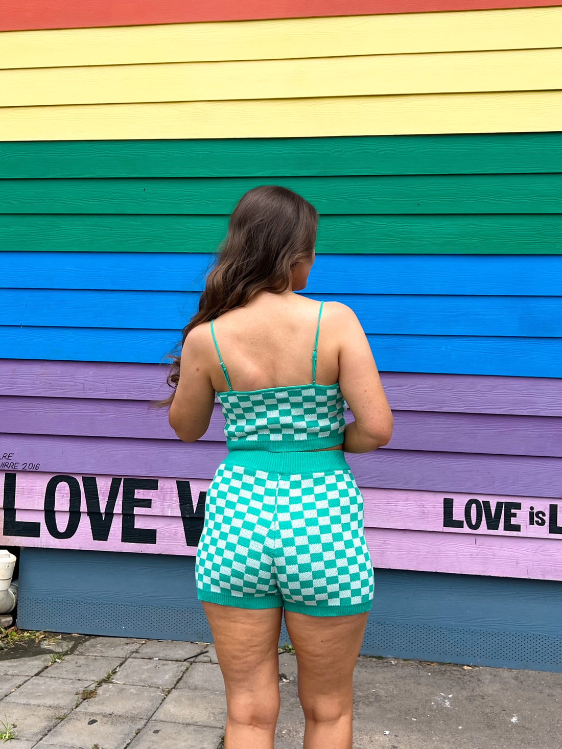 Happier Green Sweater Checkered Set (S-L)