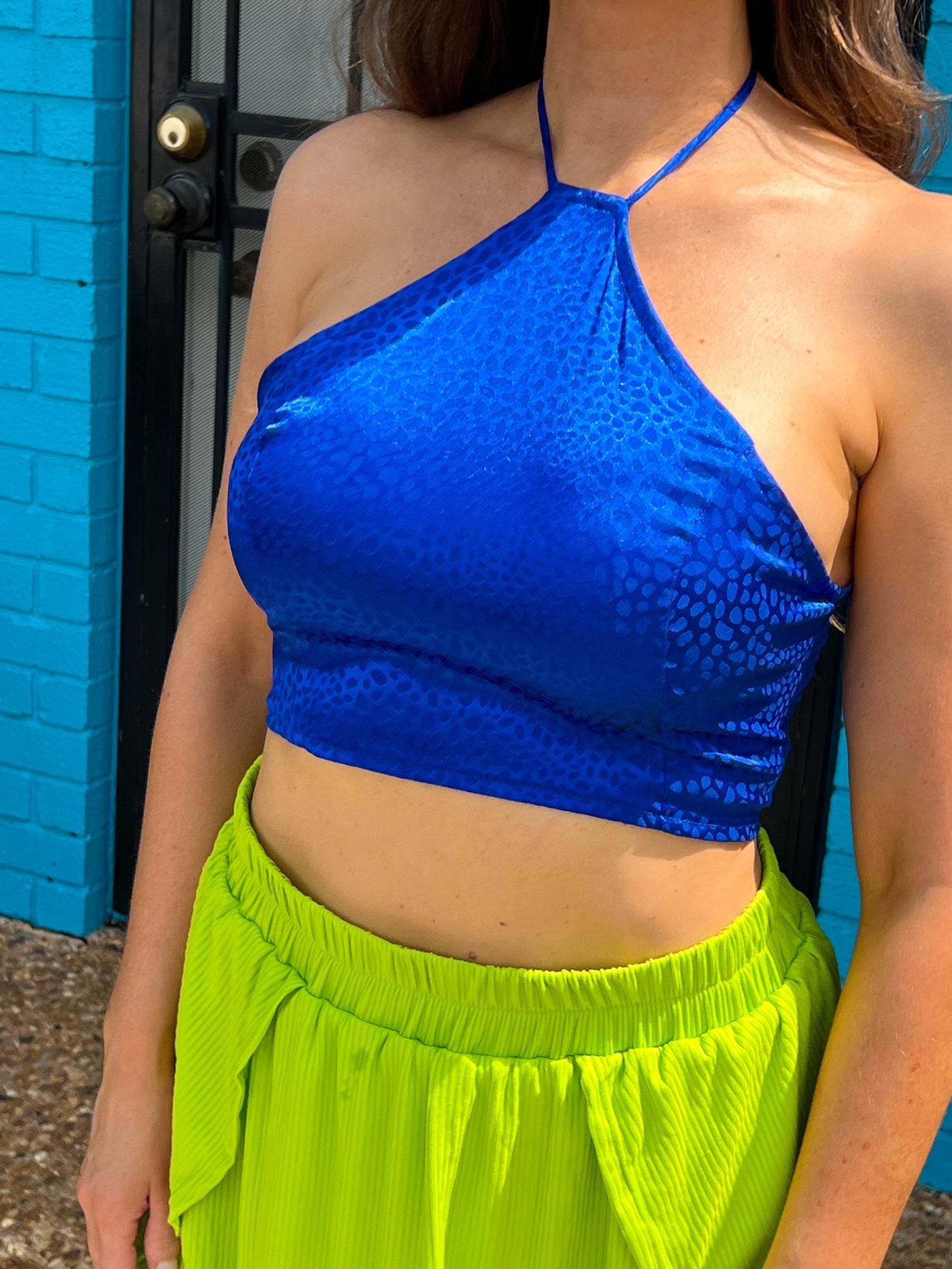 April Showers Satin Halter Top (S-L)