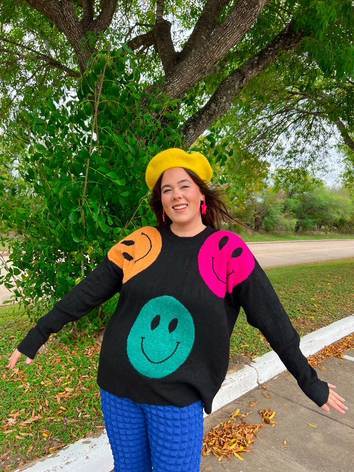 Smile Long Sleeve Sweater (1X-2XL)