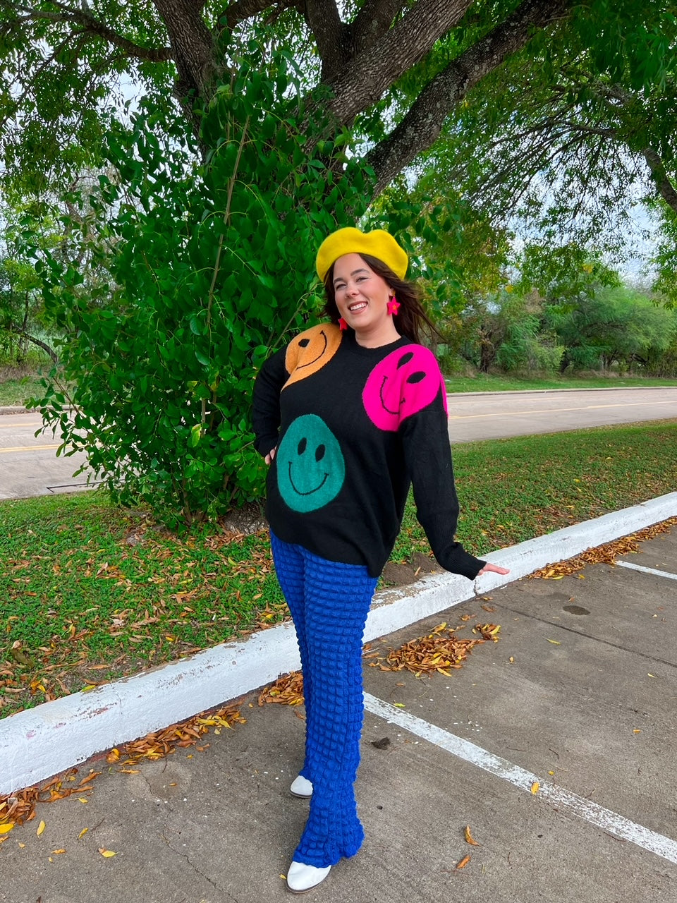 Smile Long Sleeve Sweater (1X-2XL)