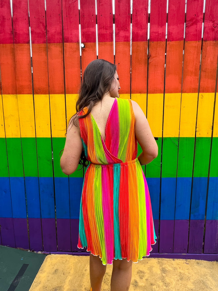 Rainbow Striped Dress * Extended Sizes