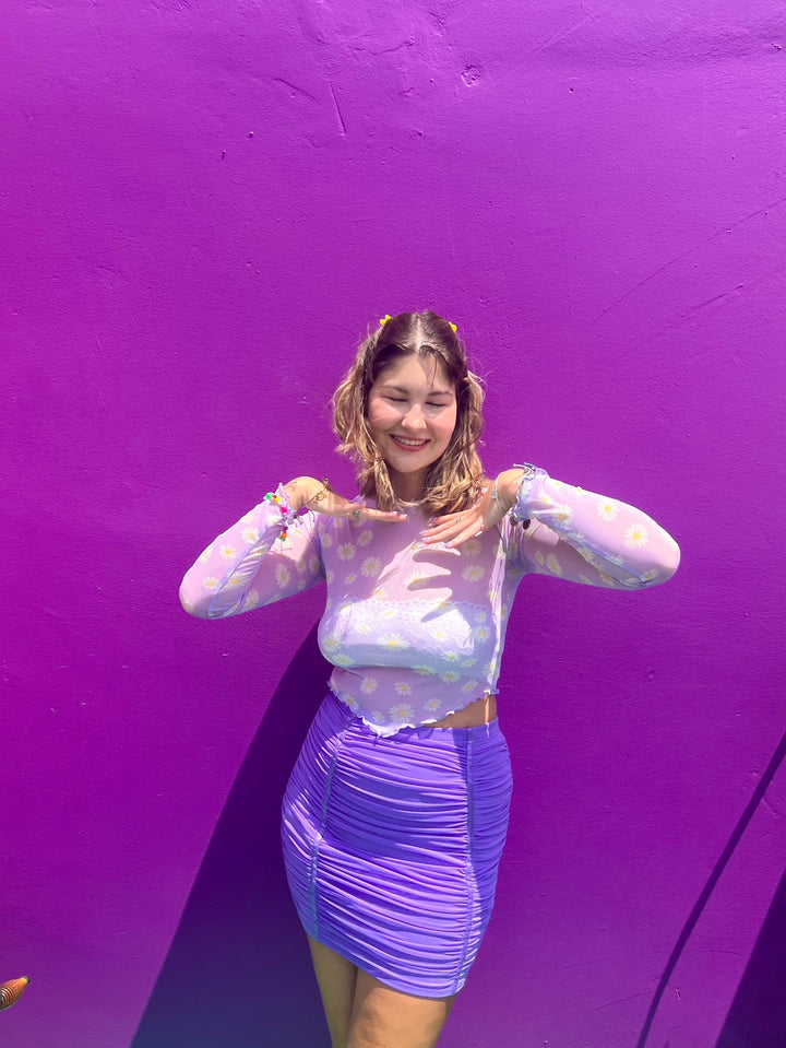 Fresh Violets Mini Skirt (S-L)