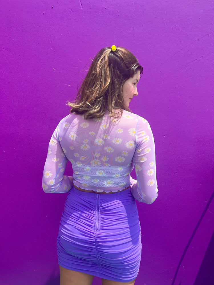 Fresh Violets Mini Skirt