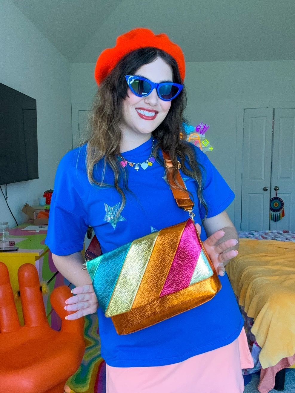 Fall Metallics Striped Purse