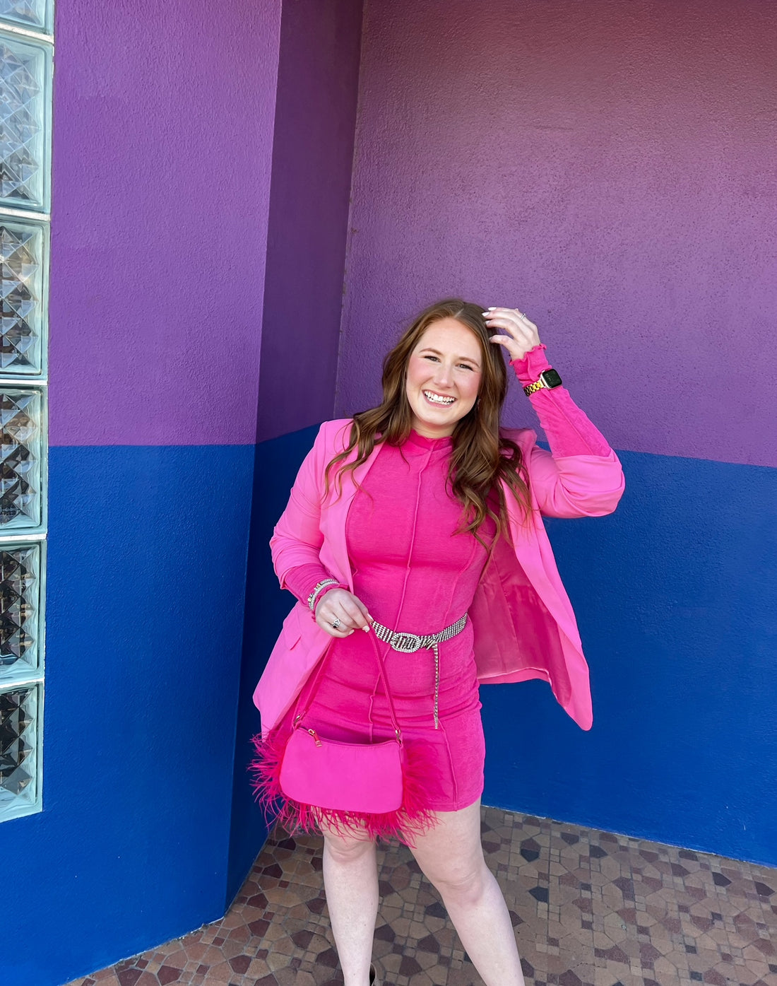 Believer Fuchsia Bodycon Dress (medium & Large)