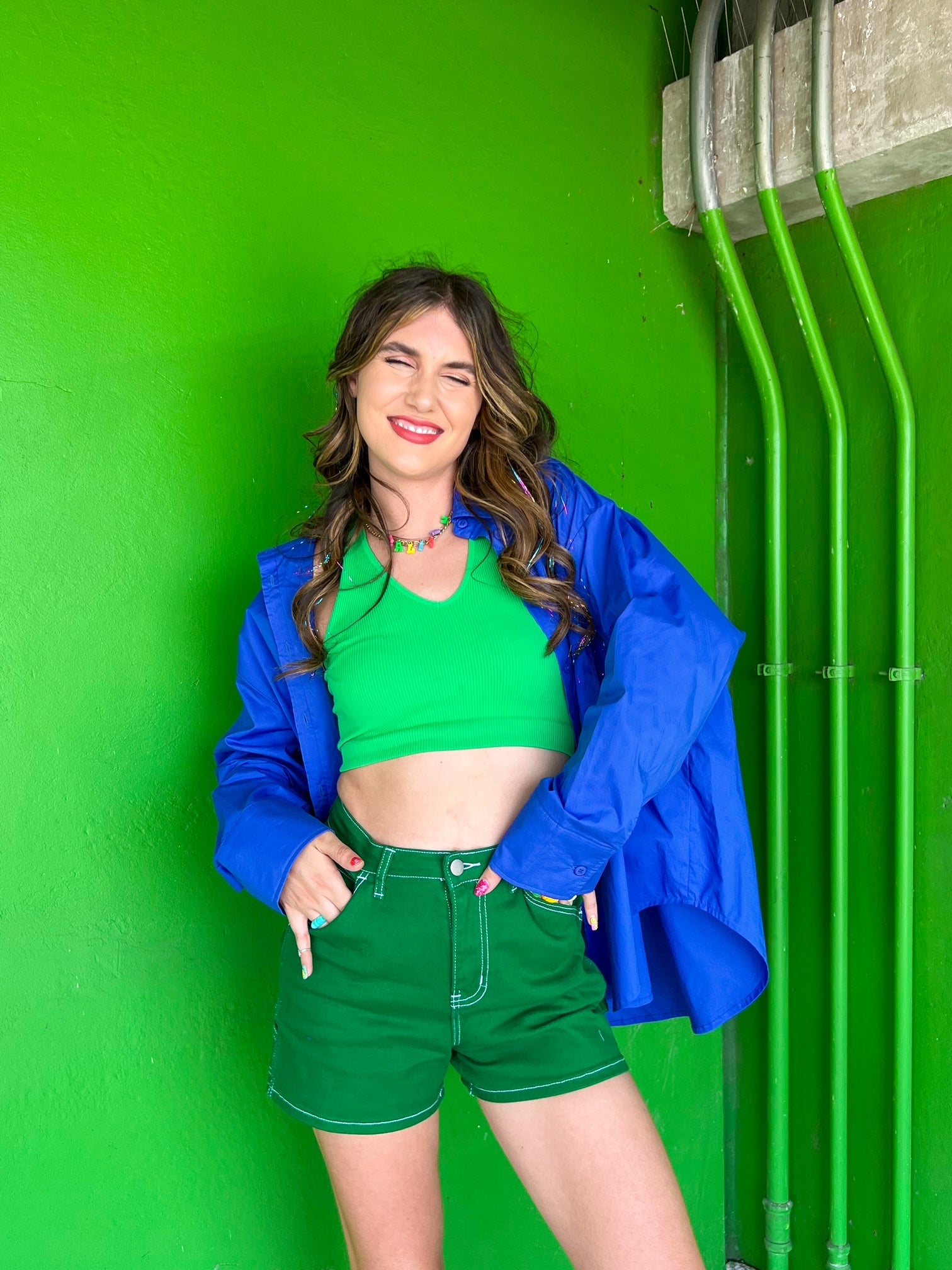 Happier than Ever Shorts in Green (S-3XL)