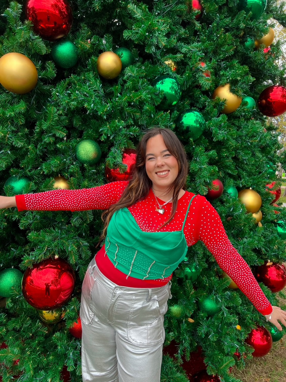 Show Stopper Rhinestone Bodysuit in Red (S-3X)