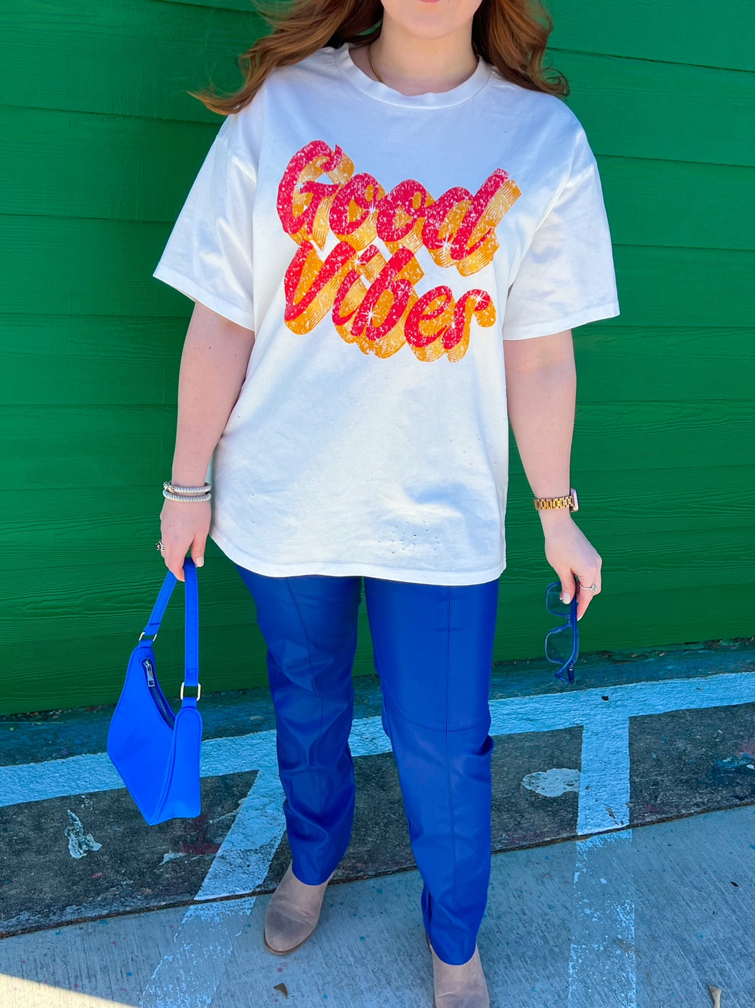 Good Vibes Oversized Tee (small)