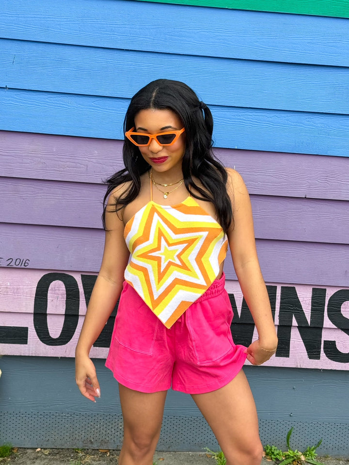 Shades of Yellow Star Halter Tank (S-L)