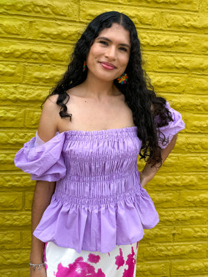 Petunia Peplum Top in purple (S-3XL)