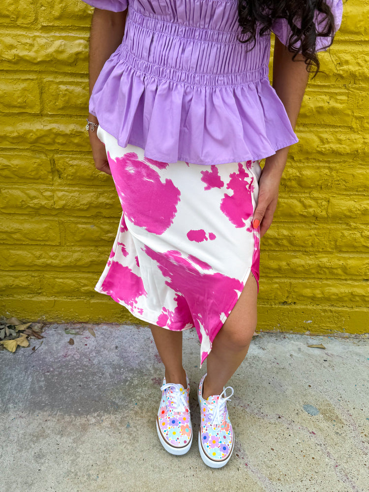 Strawberry Cow Midi Skirt (S-3XL)