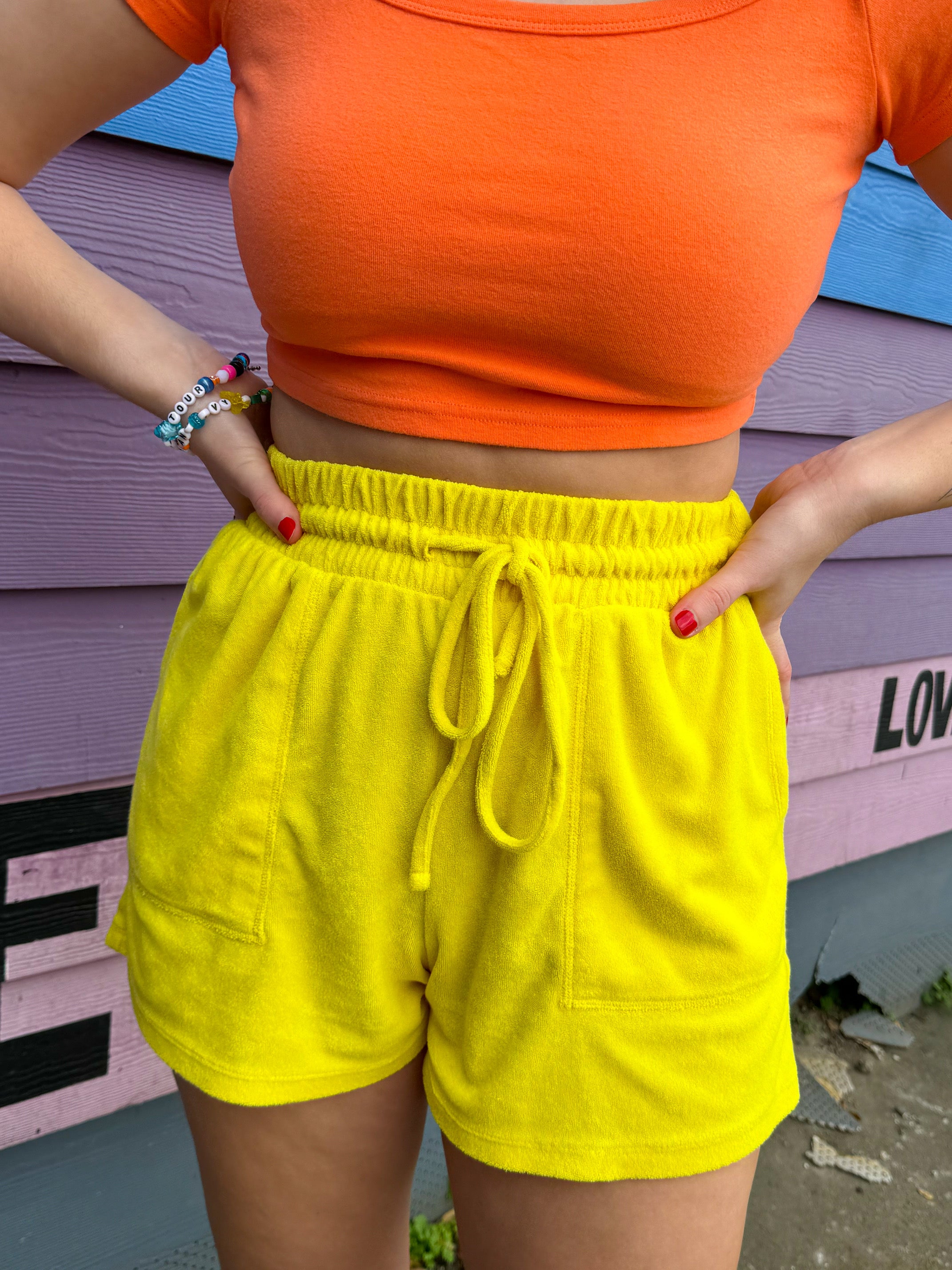 Live Each Day Yellow Terry shorts (S-3XL)