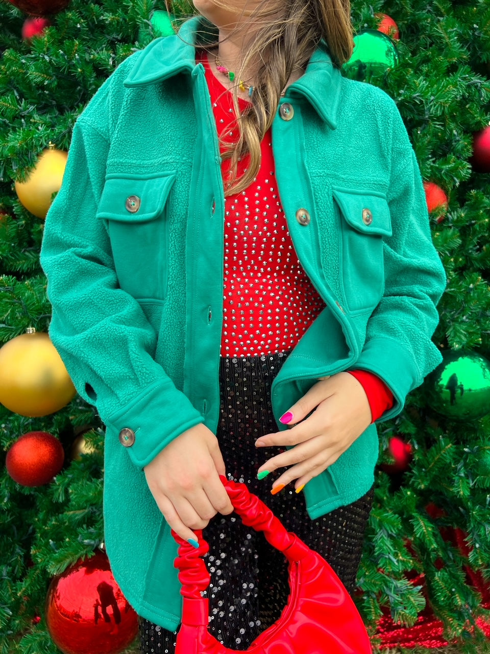 Emerald Green Shacket (S-3X)