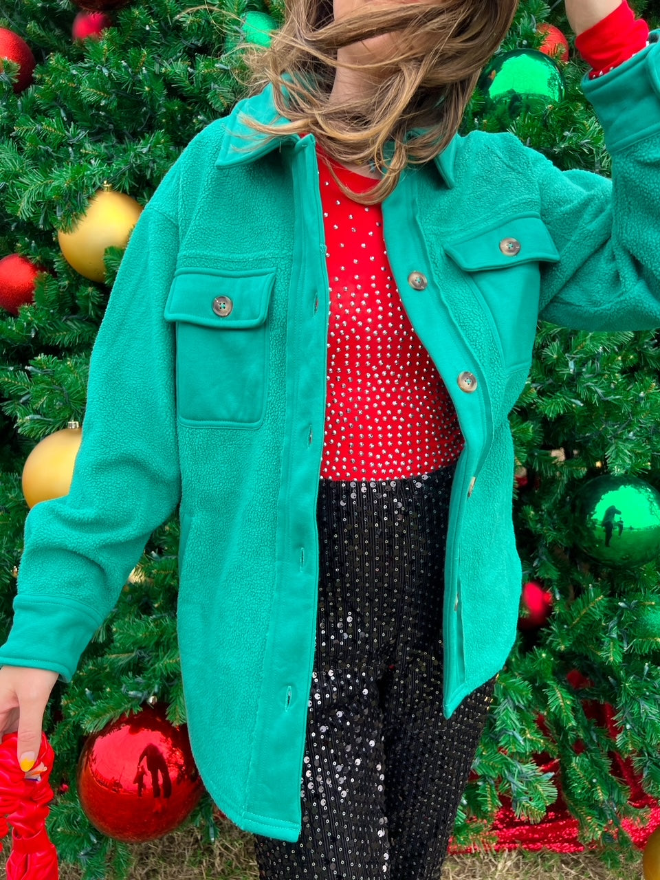 Emerald Green Shacket (S-3X)