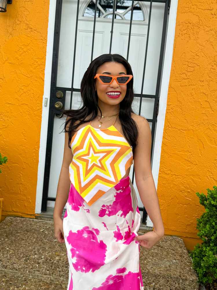 Shades of Yellow Star Halter Tank (S-L)