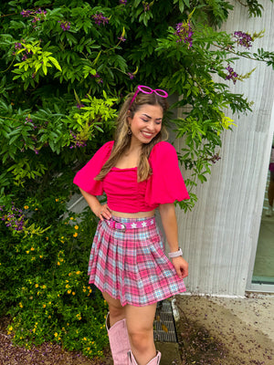 Cher Pleated Plaid Skirt (S-3XL)