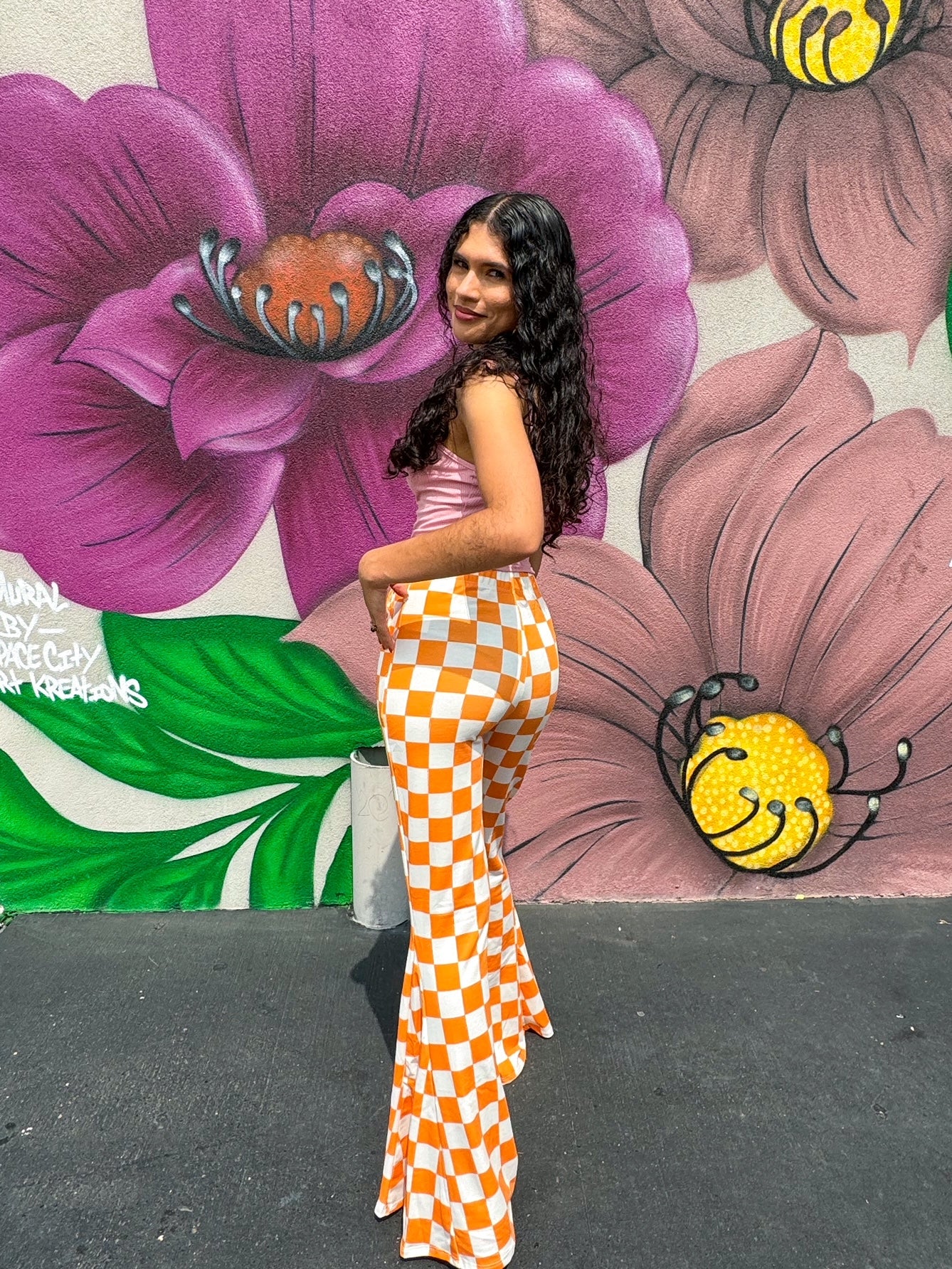 Not My Fault Orange Checkered Pants (S-3XL)