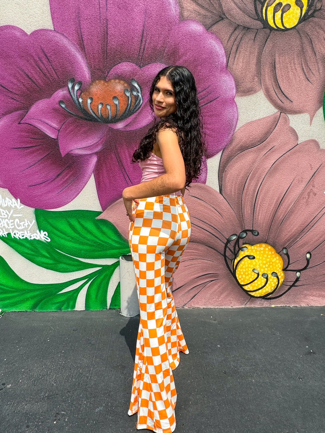 Not My Fault Orange Checkered Pants (S-3XL)