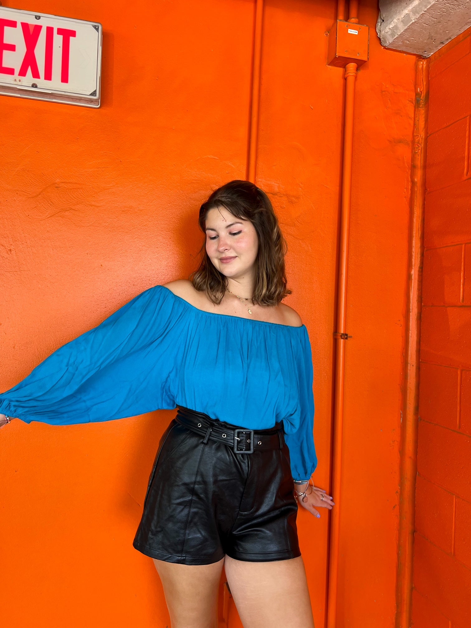 Blue Raspberry  Off the Shoulder Top (S-L)