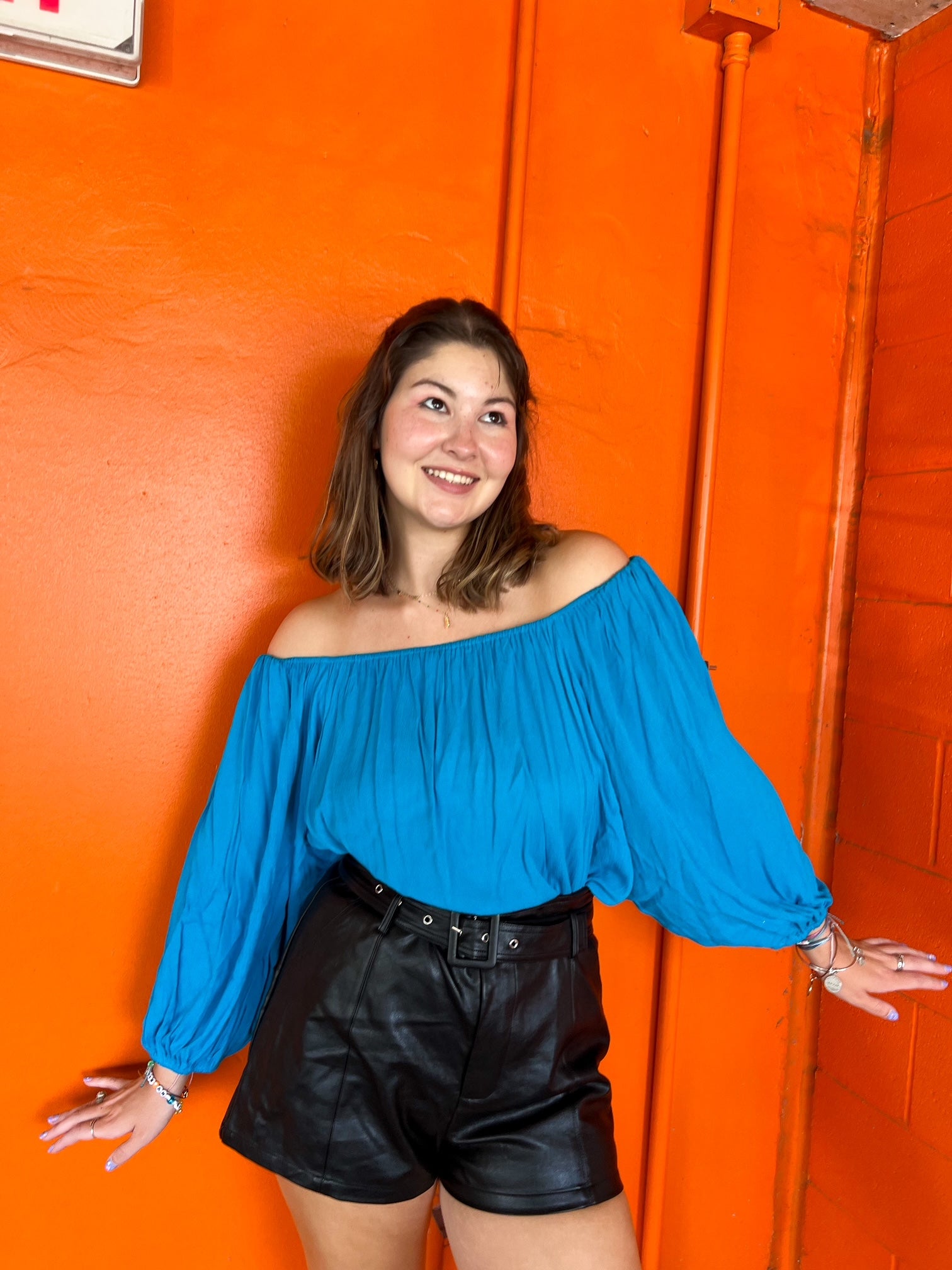 Blue Raspberry  Off the Shoulder Top (S-L)