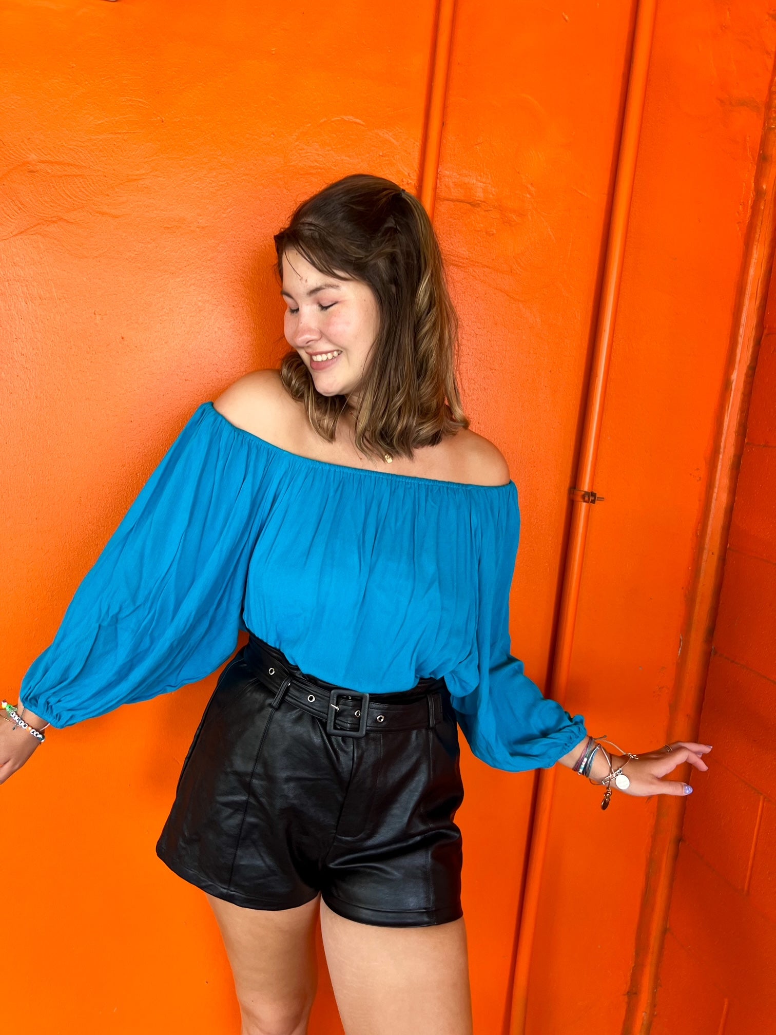 Blue Raspberry  Off the Shoulder Top (S-L)