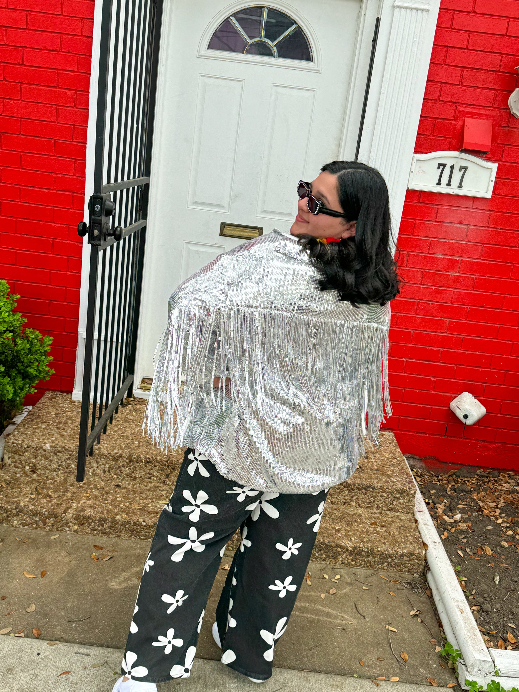 Super Star Fringe Jacket in Silver(S-3XL)