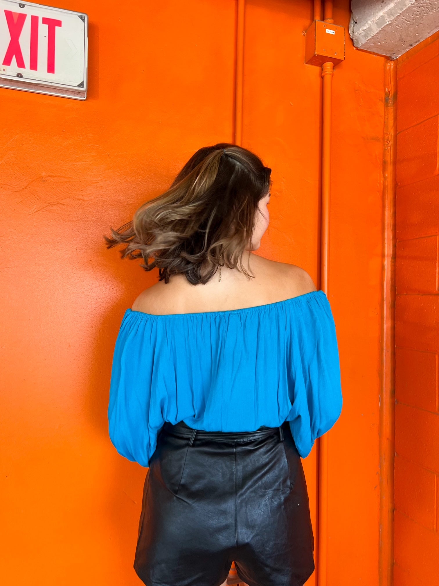 Blue Raspberry  Off the Shoulder Top (S-L)