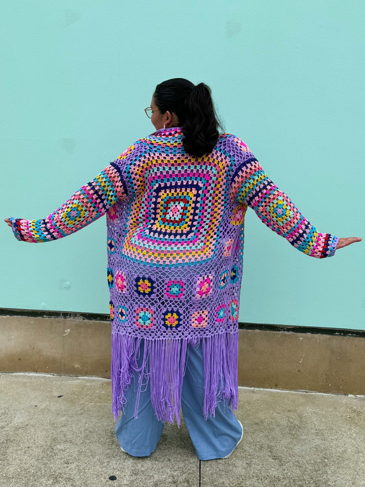 Purple Magic Crochet Cardigan (S-3XL)