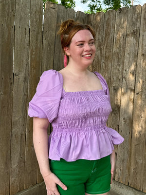 Petunia Peplum Top in purple (S-3XL)