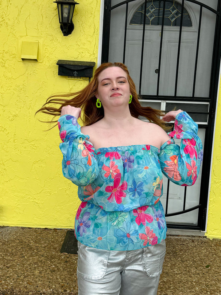 More Flowers Off the Shoulder Top (S-XL)