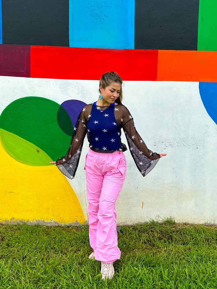 Bubble Gum Parachute Pants in Pink (S-L)