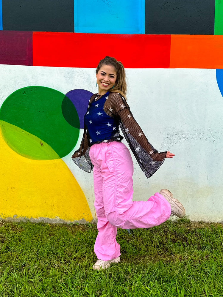 Bubble Gum Parachute Pants in Pink (S-L)