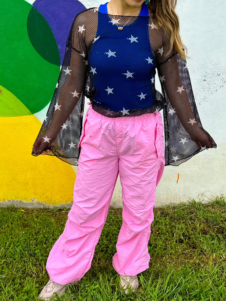 Bubble Gum Parachute Pants in Pink (S-L)