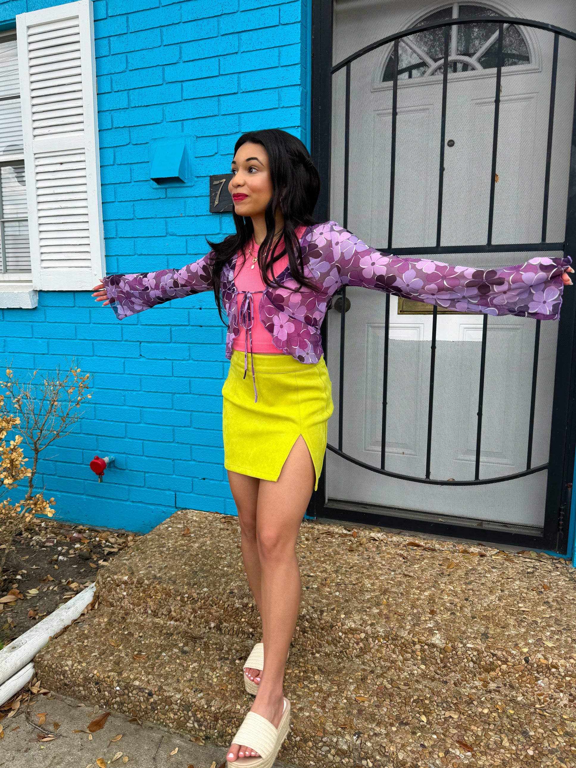 Purple Valley Longsleeve flower top (XS)