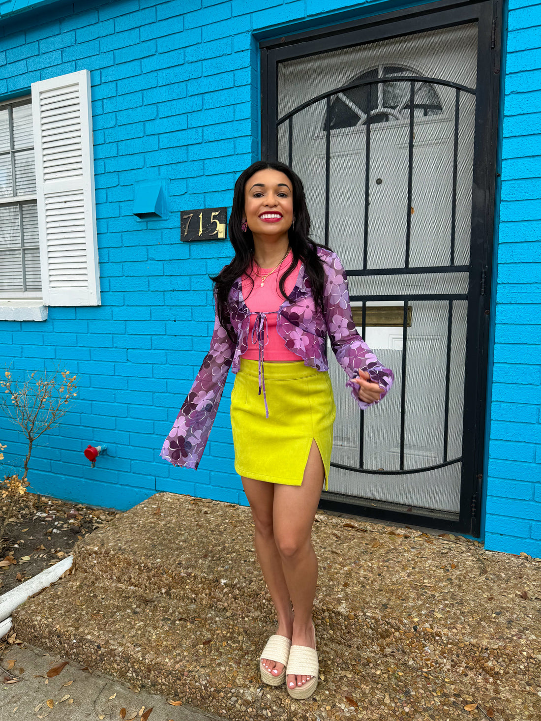 Purple Valley Longsleeve flower top (XS)