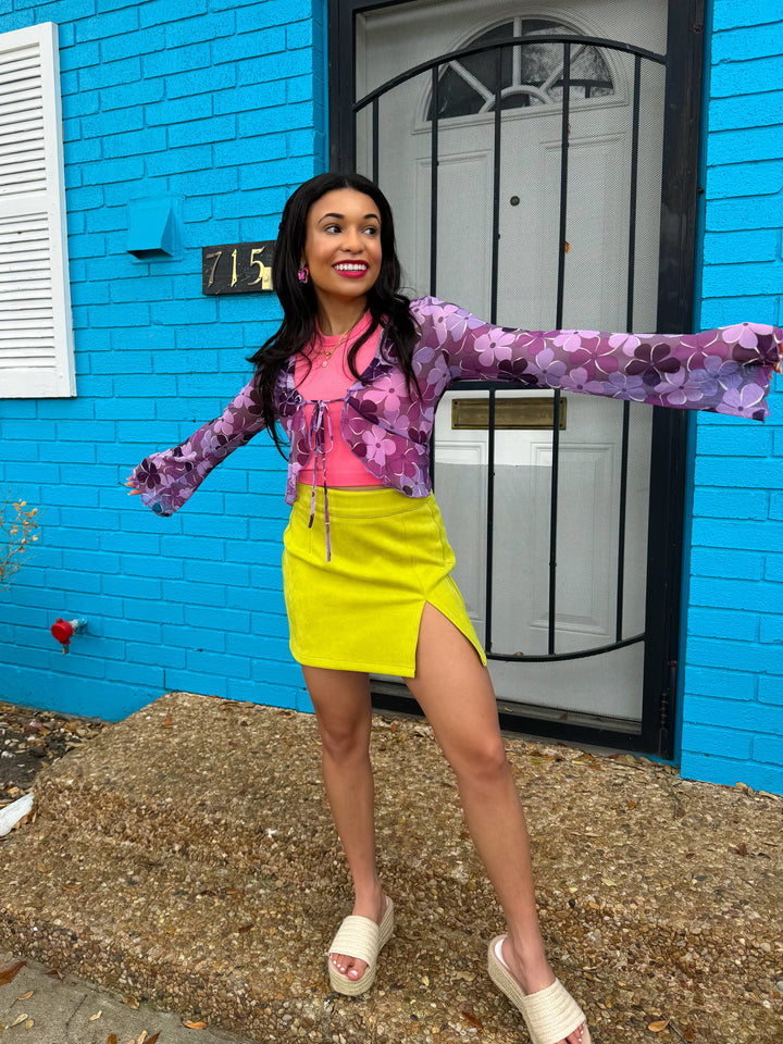 Purple Valley Longsleeve flower top (XS)