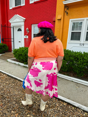 Strawberry Cow Midi Skirt (S-3XL)