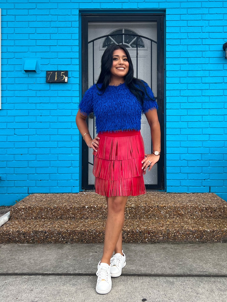 Rodeo Fringe Skirt in Red (S-3XL)