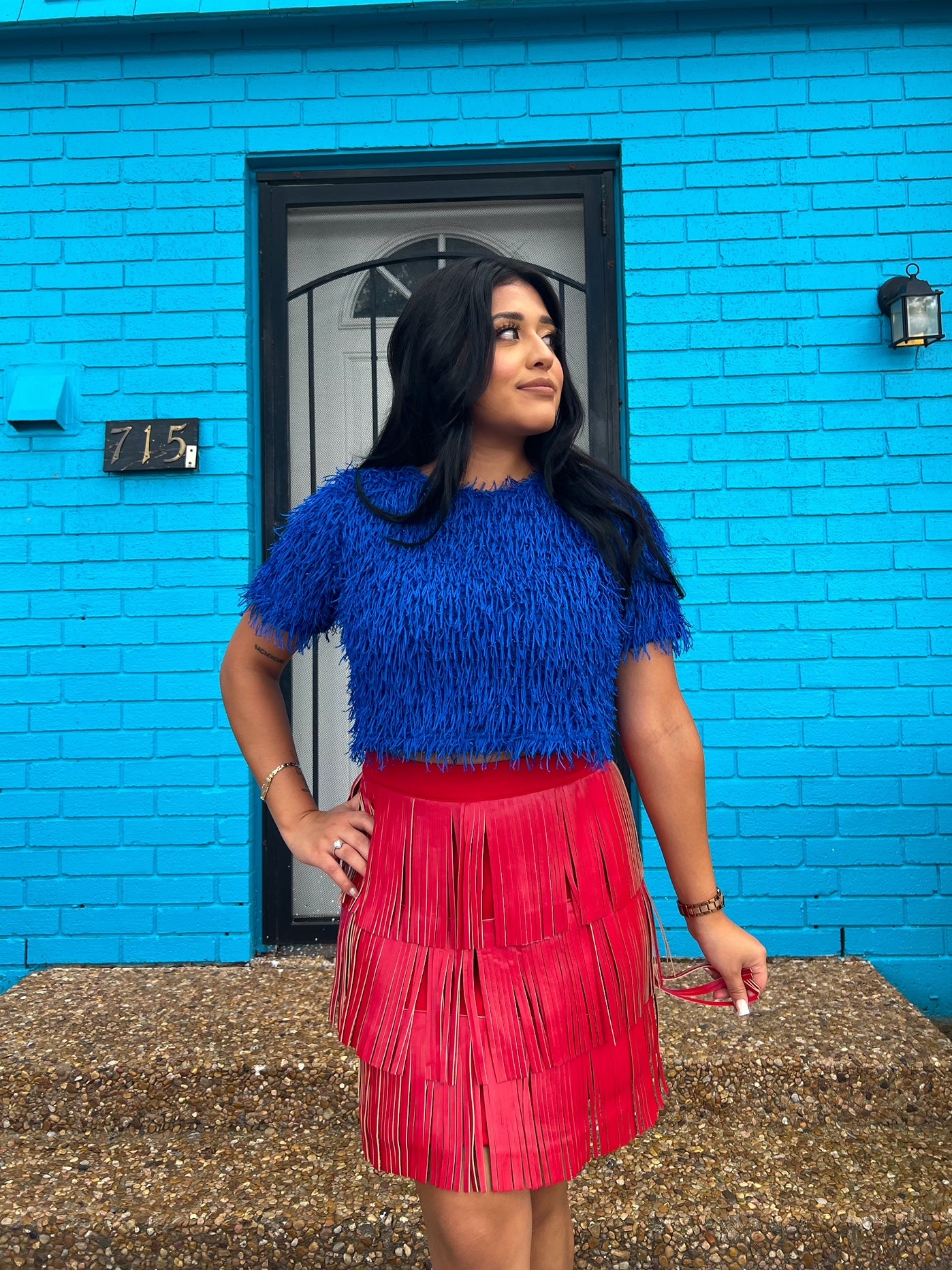 Rodeo Fringe Skirt in Red (S-3XL)