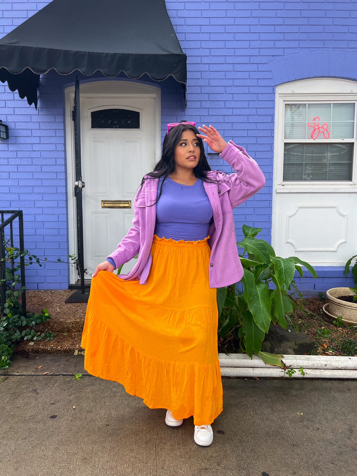 Fast Times Skirt in Marigold (S-3XL)