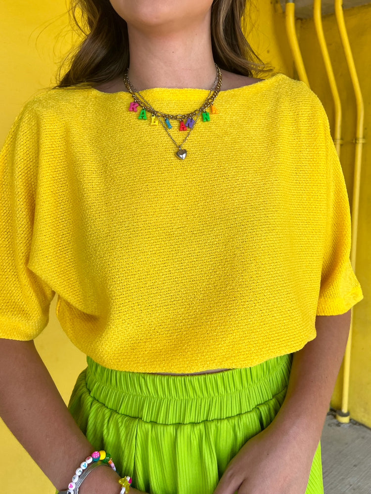 Sour Candy Knit Top in Yellow (S-3XL)